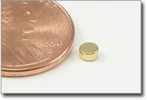 D3x1.5mm N52 Gold Plated Disc Magnet