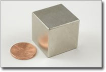 25 x 25 x 25mm N38 Nickel Plated Block Magnet