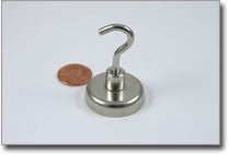 32mm Hook Magnet - N38 - NiCuNi Plated