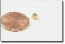 3 x 3 x 3mm N48 Gold Plated Block Magnet