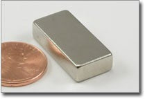 25 x 12 x 6mm N38 Nickel Plated Block Magnet