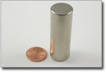 D18 x 50mm N38 NiCuNi Plated Cylinder Magnet