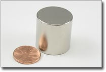 D25 x 25mm N38 NiCuNi Plated Cylinder Magnet