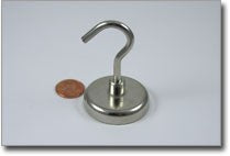 42mm Hook Magnet - N38 - NiCuNi Plated